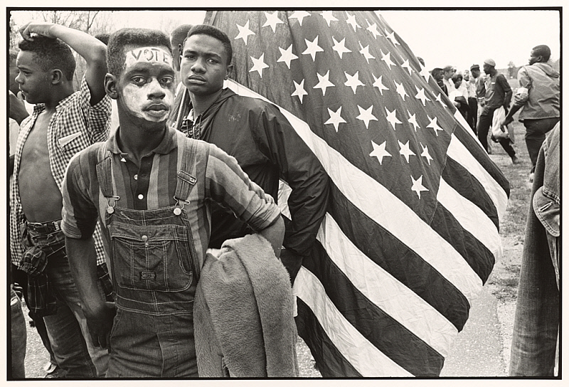 A demonstrator at the 1965 march from Selma, Alabama. Image taken from the Modern and Contemporary Art collection at The Menil Collection www.menil.org. © Bruce Davidson/Magnum Photos