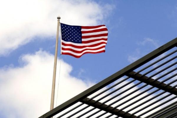 The Star Spangled Banner above the RAI