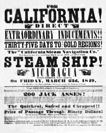Poster, California gold rush, 1849