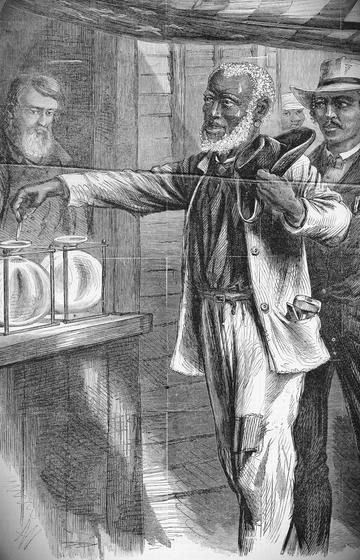 "The first vote" by A.R. Waud, Harper's Weekly, 16 November 1867