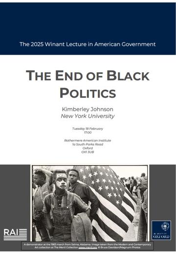 Poster for Winant Lecture in American Government 2025